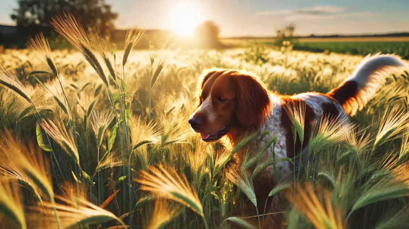 cane vicino a un forasacco